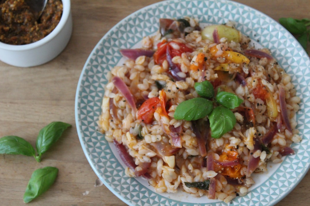 Orzo aux aubergines & tomates